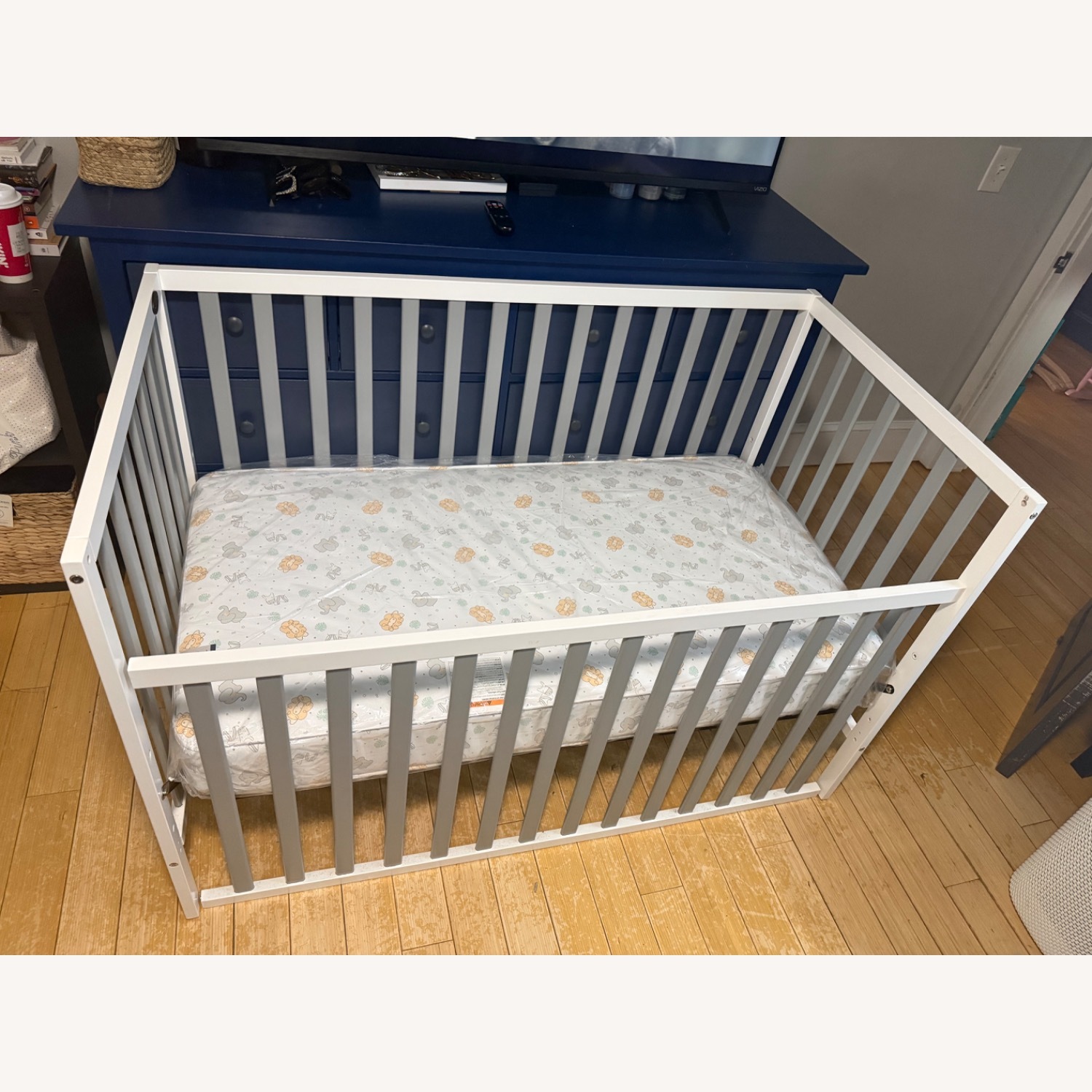 White Wood Crib - image-1