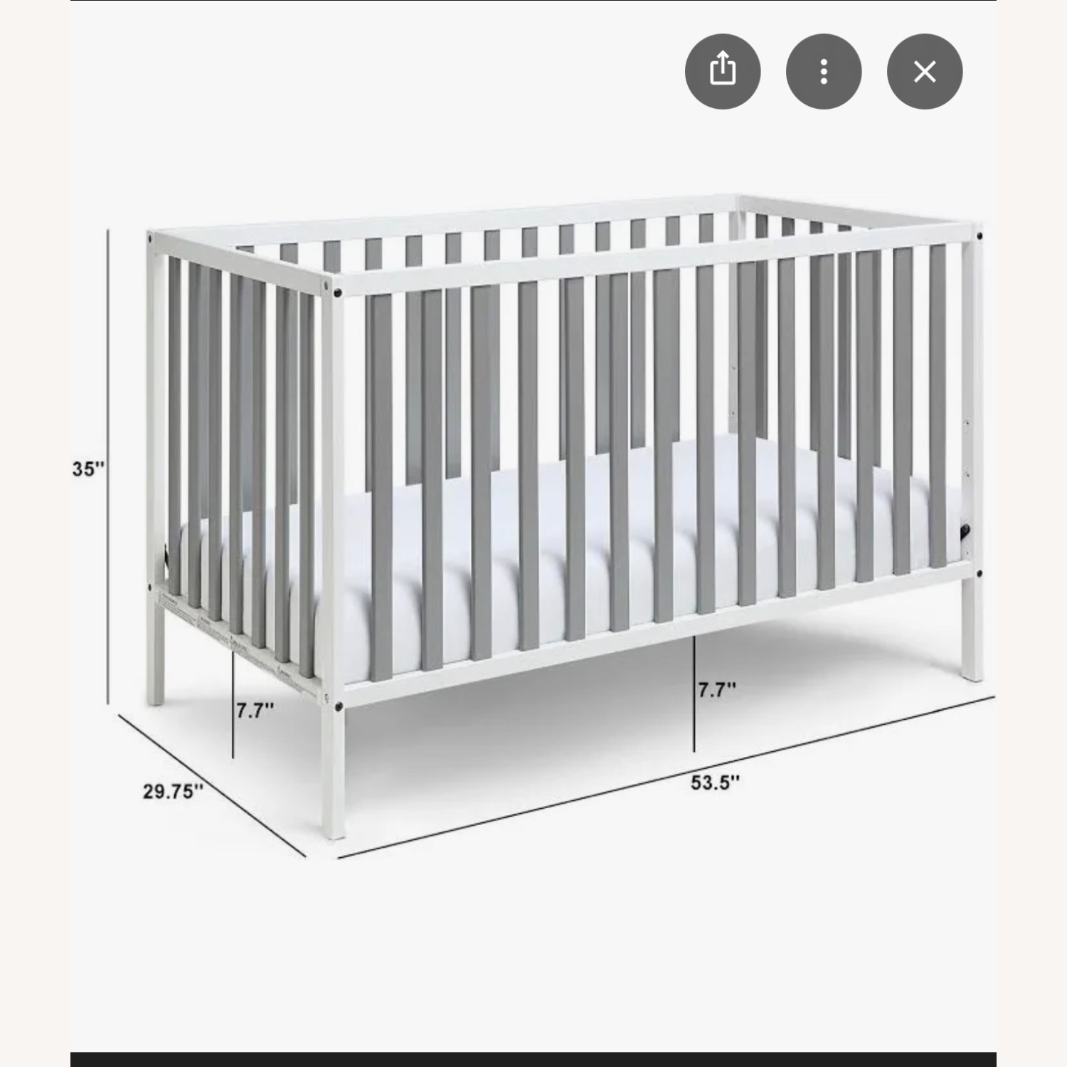 White Wood Crib - image-5