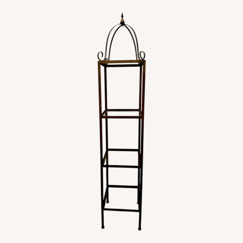 Used Vintage/Antique Finds Dark Brown Brass Nightstand for sale on AptDeco