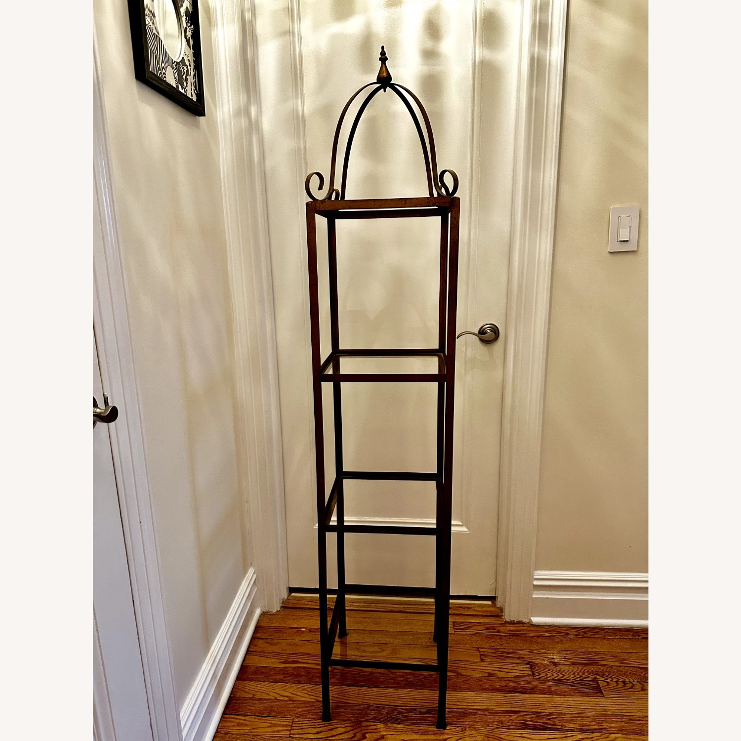 Vintage/Antique Finds Dark Brown Brass Nightstand - image-1