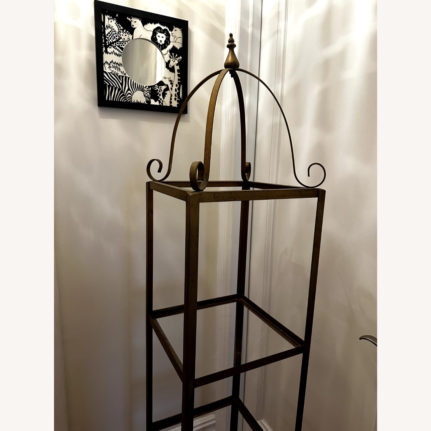 Vintage/Antique Finds Dark Brown Brass Nightstand - image-5