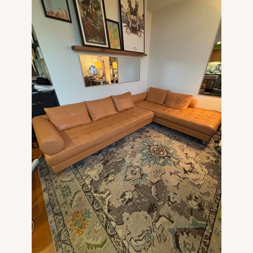 Used Maurice Villency 2 Piece Leather Sectional for sale on AptDeco