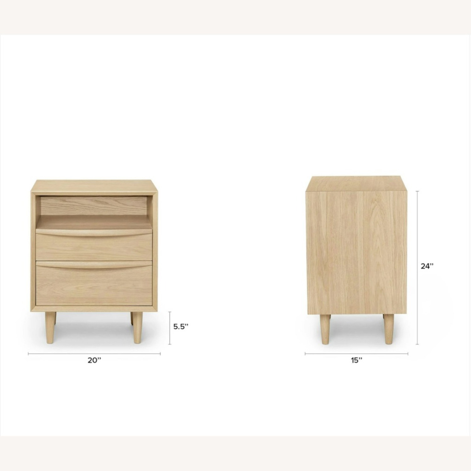 Article Lenia Light Brown Wood Bedroom Side Table - image-3