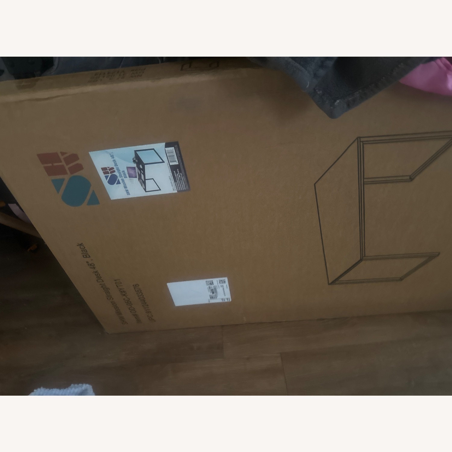 SHW Mission 48 x 48 Inches L-Shape Home Office Computer Desk, Black - image-3