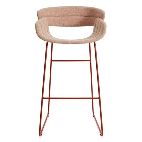 Used Blu Dot Racer Stool in Tait Tomato Fabric for sale on AptDeco