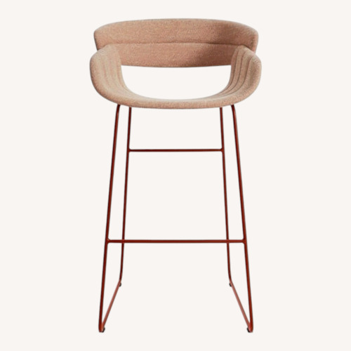 Used Blu Dot Racer Stool in Tait Tomato Fabric for sale on AptDeco