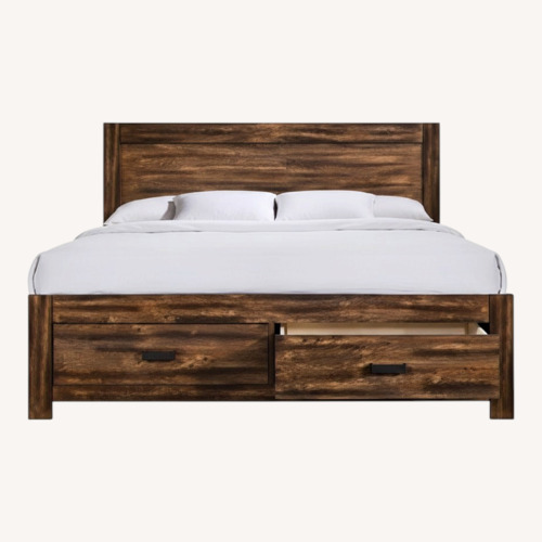 Used Dark Brown King Size Bed Frame for sale on AptDeco