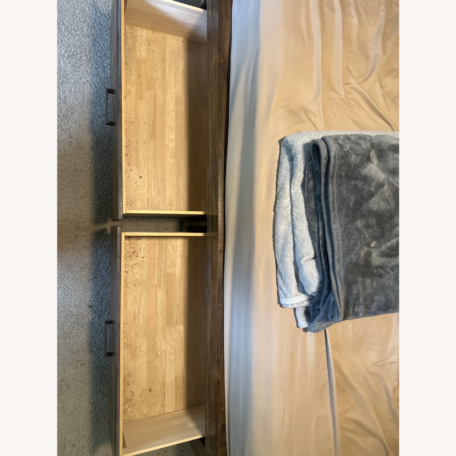 Dark Brown King Size Bed Frame - image-5