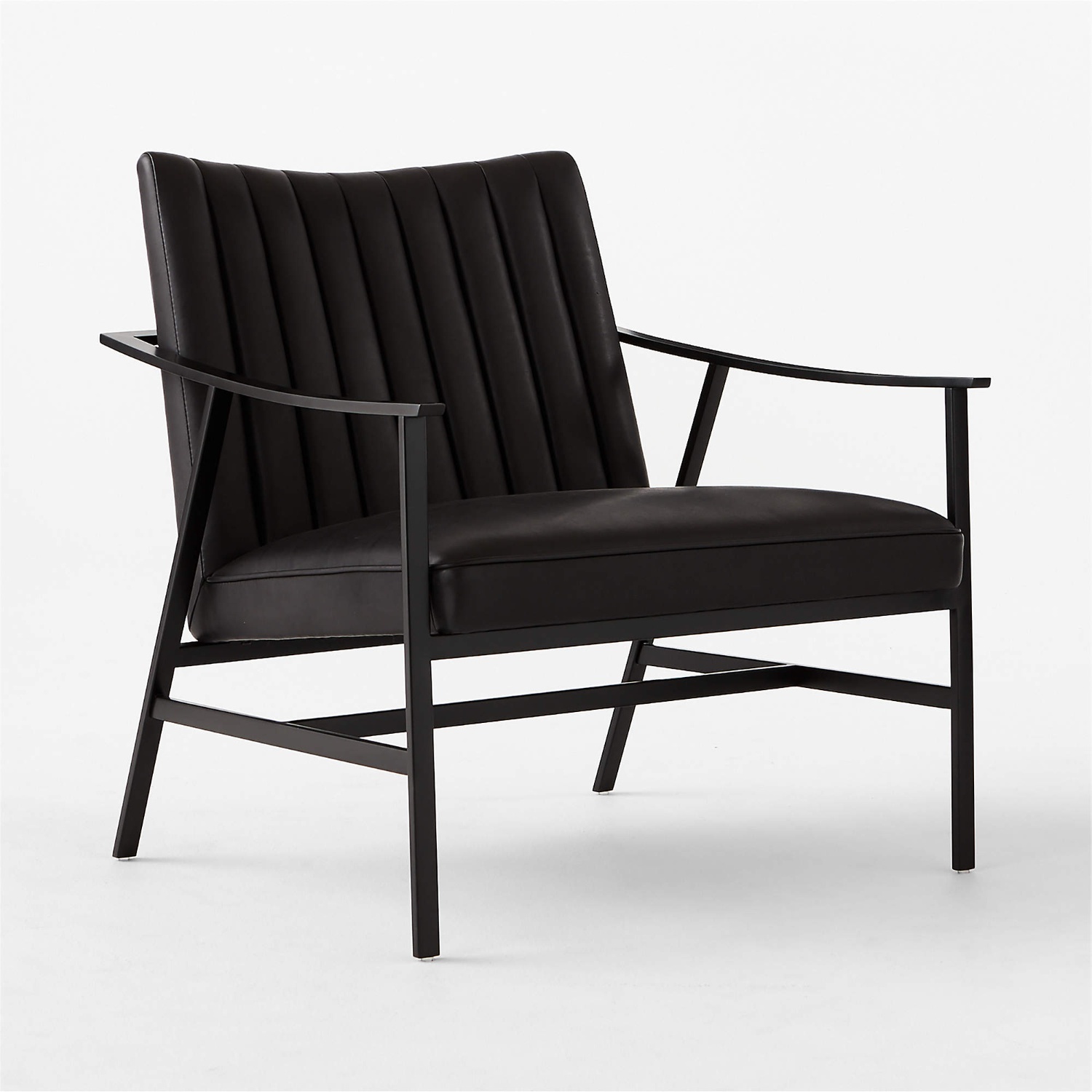 CB2 Blair Black Leather Accent Chairs - image-6