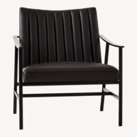 CB2 Blair Black Leather Accent Chairs