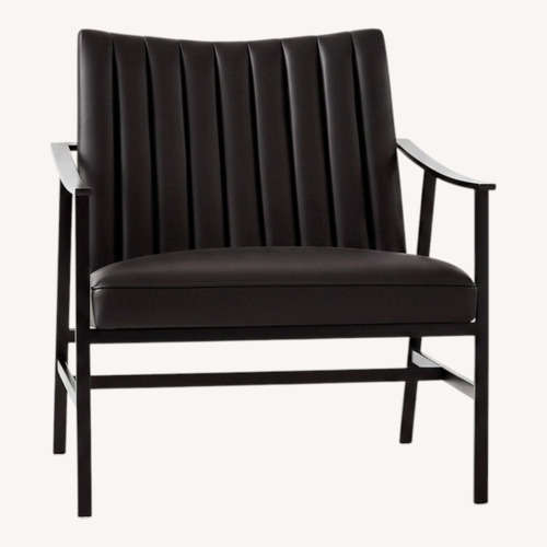 Used CB2 Blair Black Leather Accent Chairs for sale on AptDeco