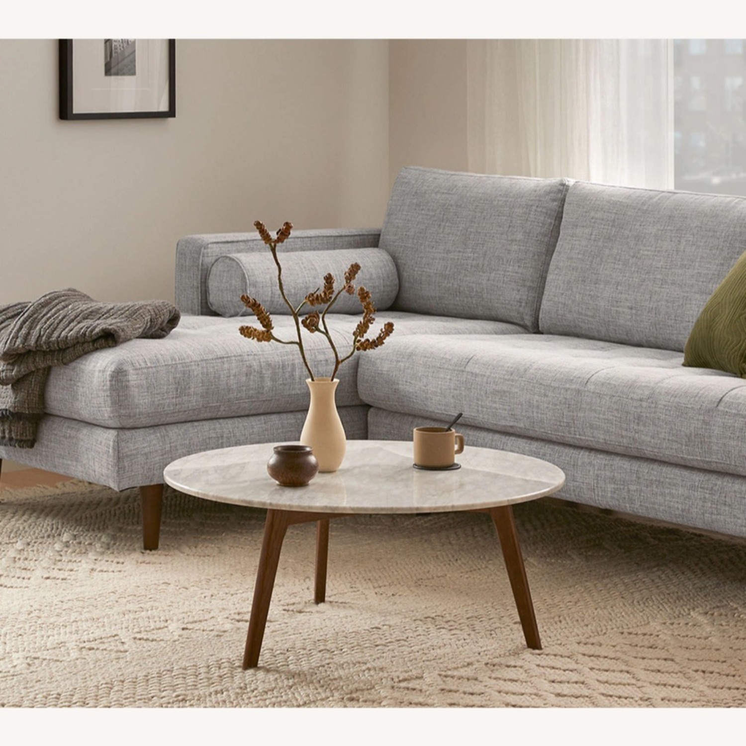 Article Mara Dark Brown Wood Coffee Table - image-1