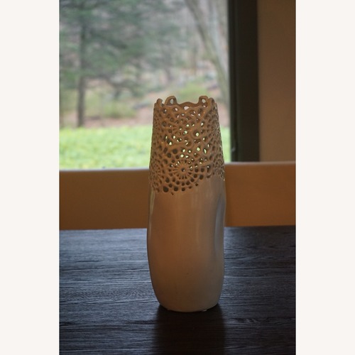 Used Ceramic White Vase for sale on AptDeco