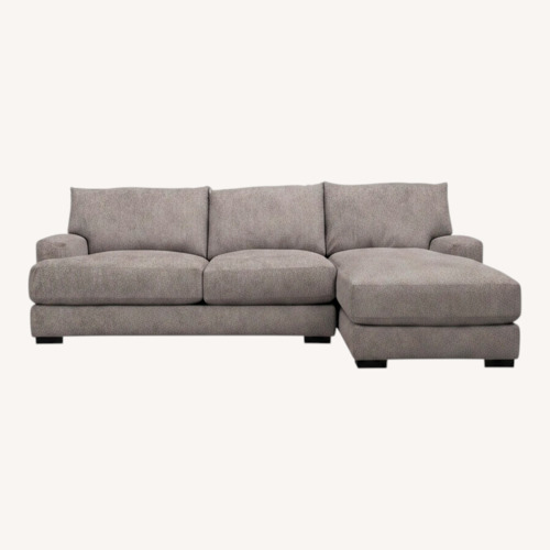 Used Raymour & Flanigan Light Gray 2 Piece Sectional for sale on AptDeco