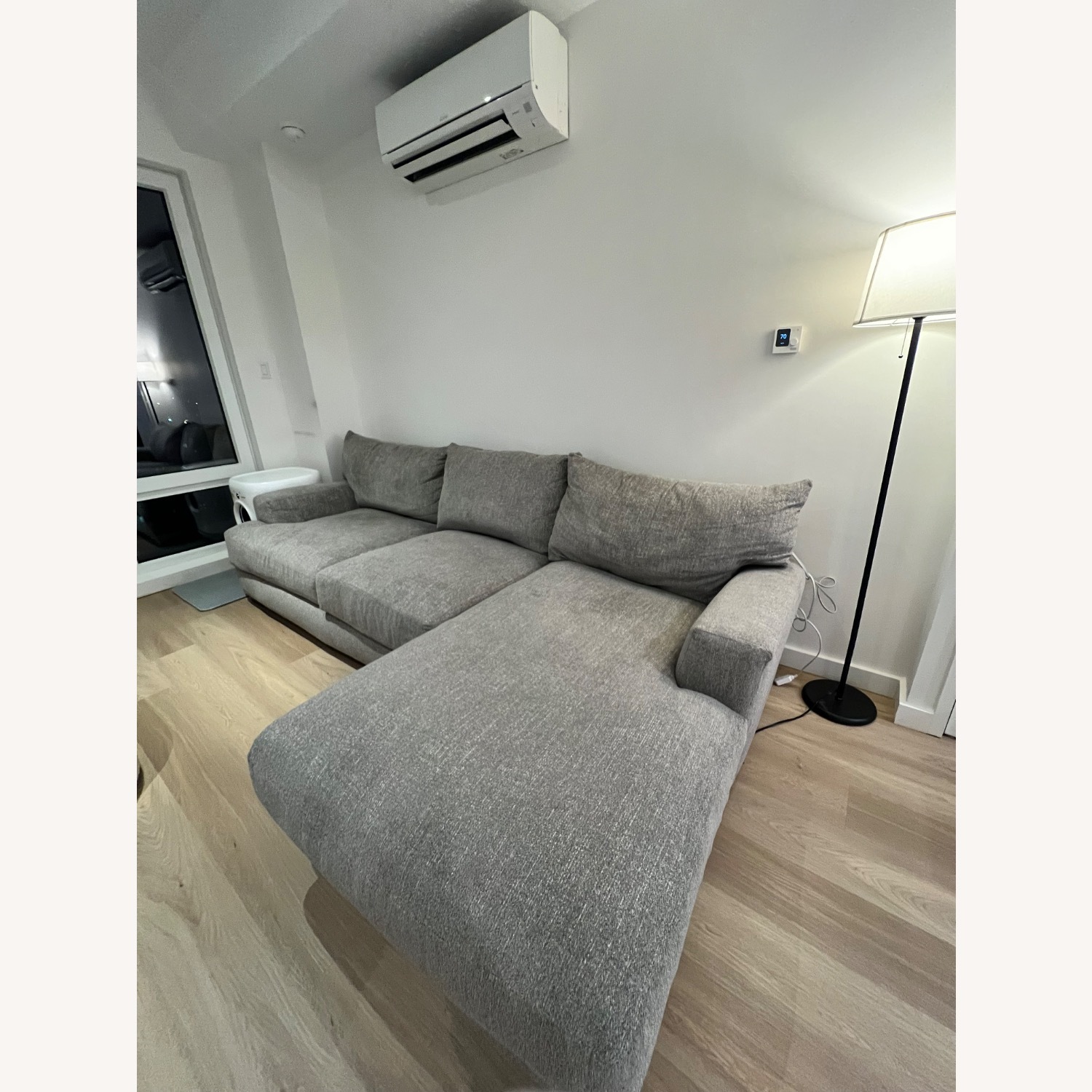 Raymour & Flanigan Light Gray 2 Piece Sectional - image-2