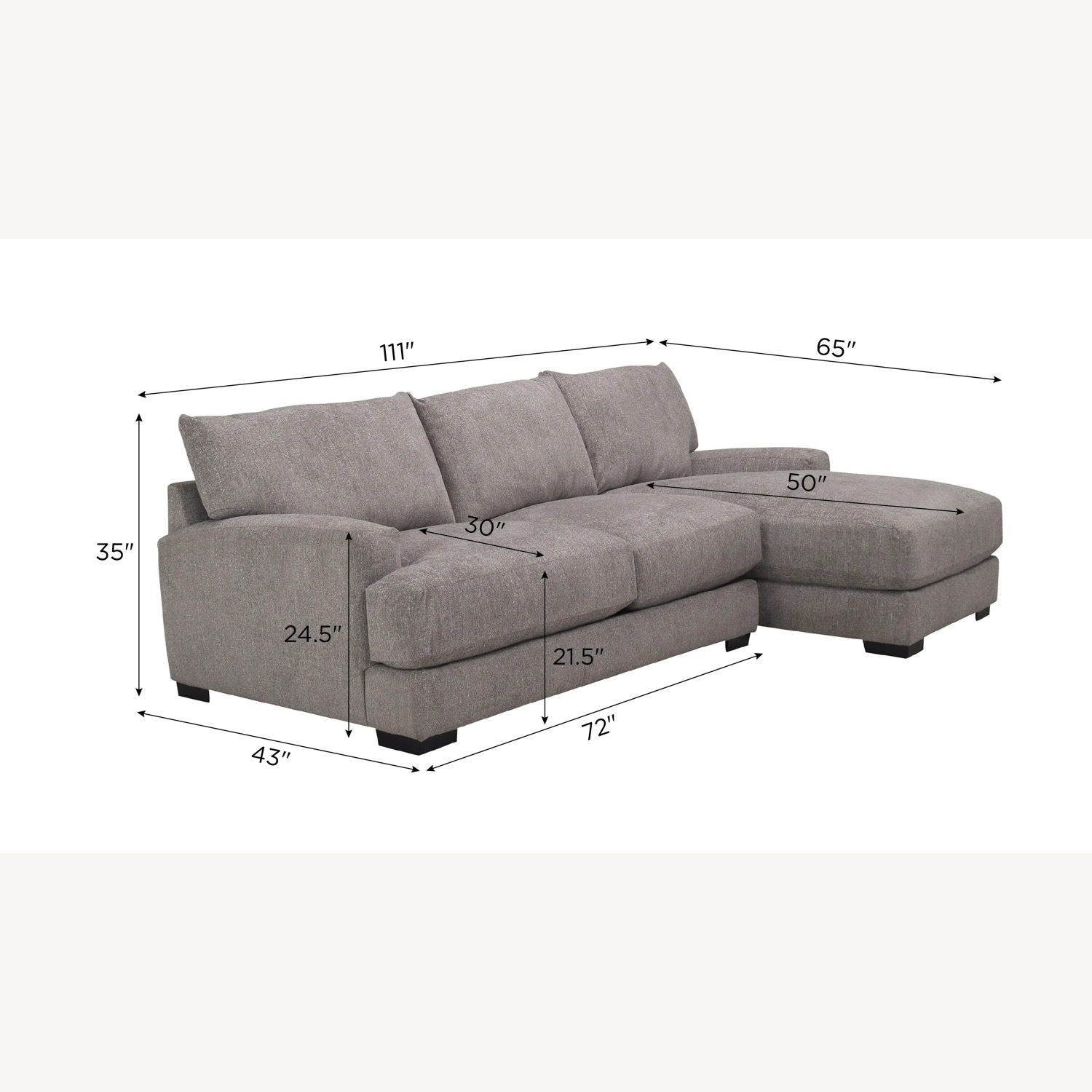 Raymour & Flanigan Light Gray 2 Piece Sectional - image-6