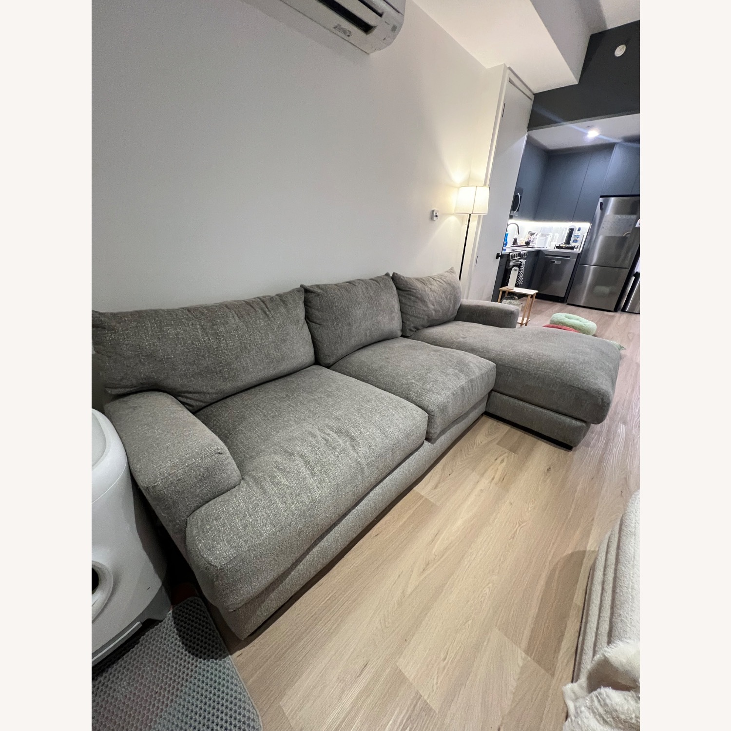 Raymour & Flanigan Light Gray 2 Piece Sectional - image-3