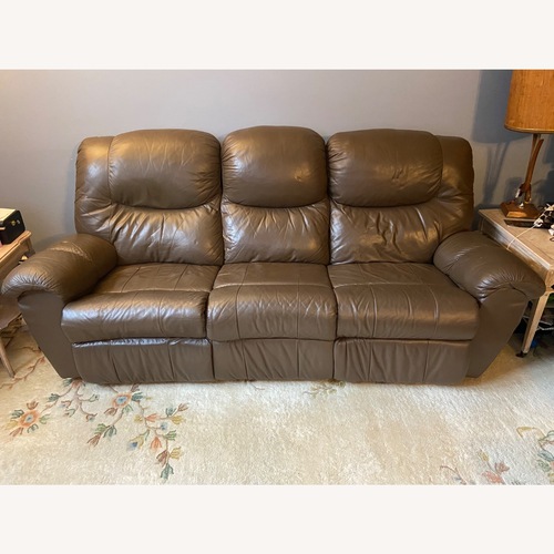 Used Dark Brown Leather 3+ Seater Sofa for sale on AptDeco