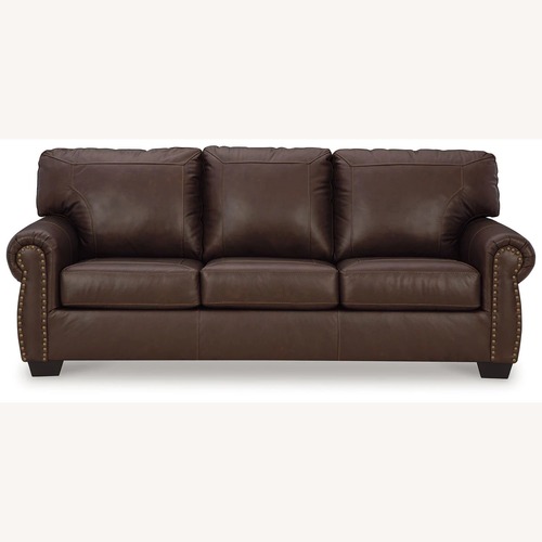 Used Dark Brown Leather 3+ Seater Sofa for sale on AptDeco