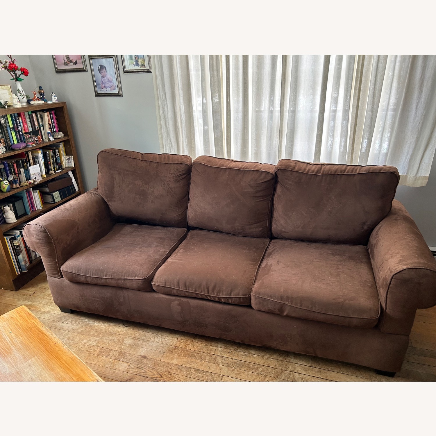 H.M. Richards Dark Brown Fabric Sleeper Sofa - image-1