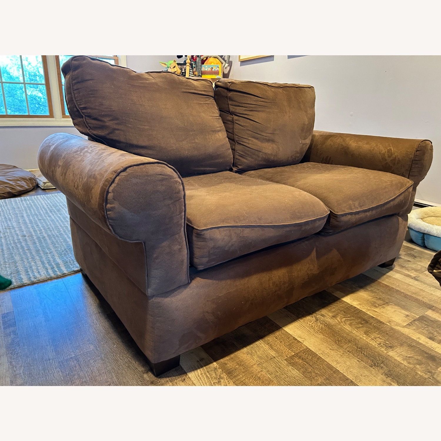 H.M. Richards Dark Brown Fabric Loveseat - image-2