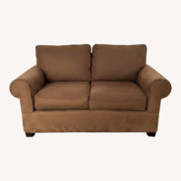 H.M. Richards Dark Brown Fabric Loveseat