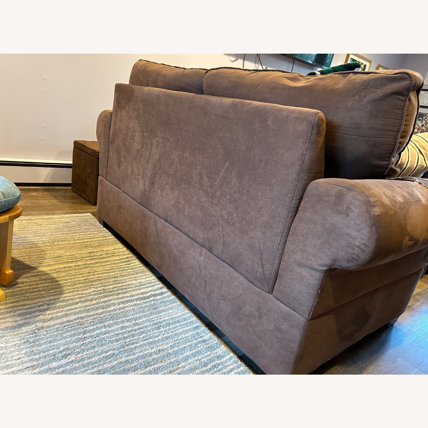 H.M. Richards Dark Brown Fabric Loveseat - image-3