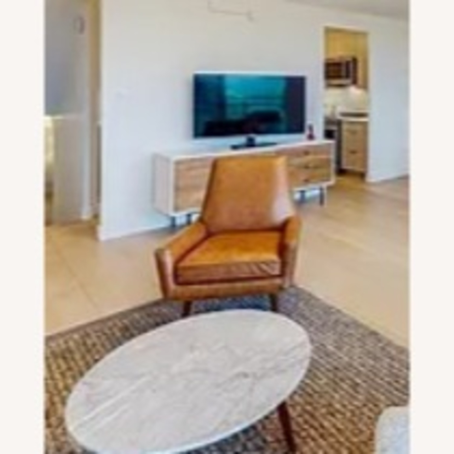 Wayfair Aaru Light Brown Leather Armchair - image-3