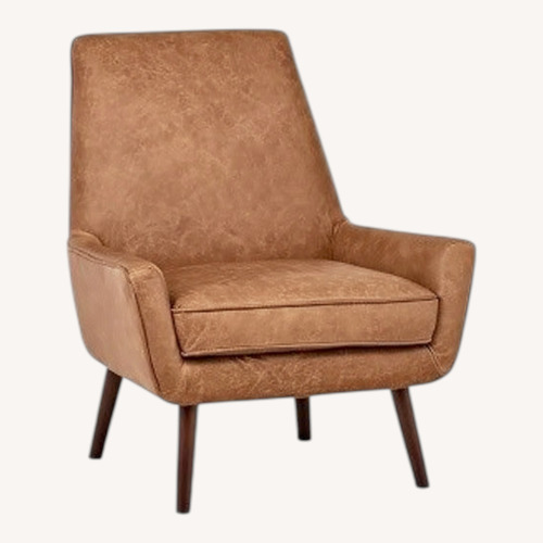Used Wayfair Aaru Light Brown Leather Armchair for sale on AptDeco