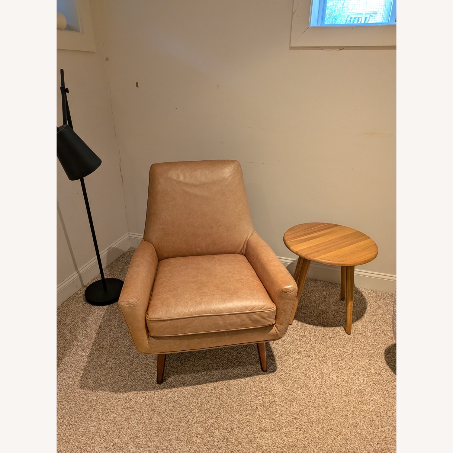 Wayfair Aaru Light Brown Leather Armchair - image-2