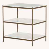 Four Hands White Marble Side Tables