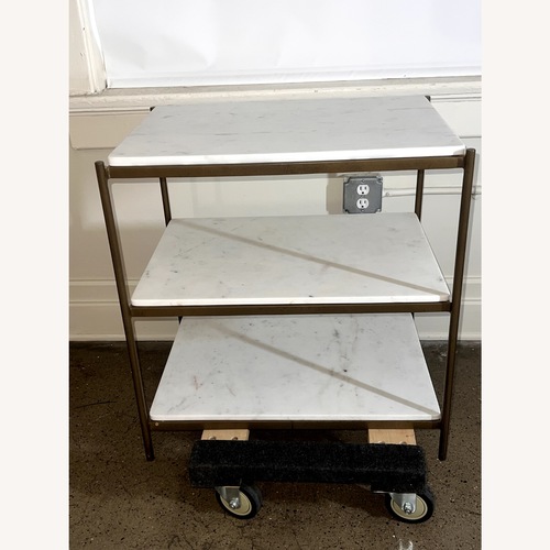 Used Four Hands White Marble Side Tables for sale on AptDeco