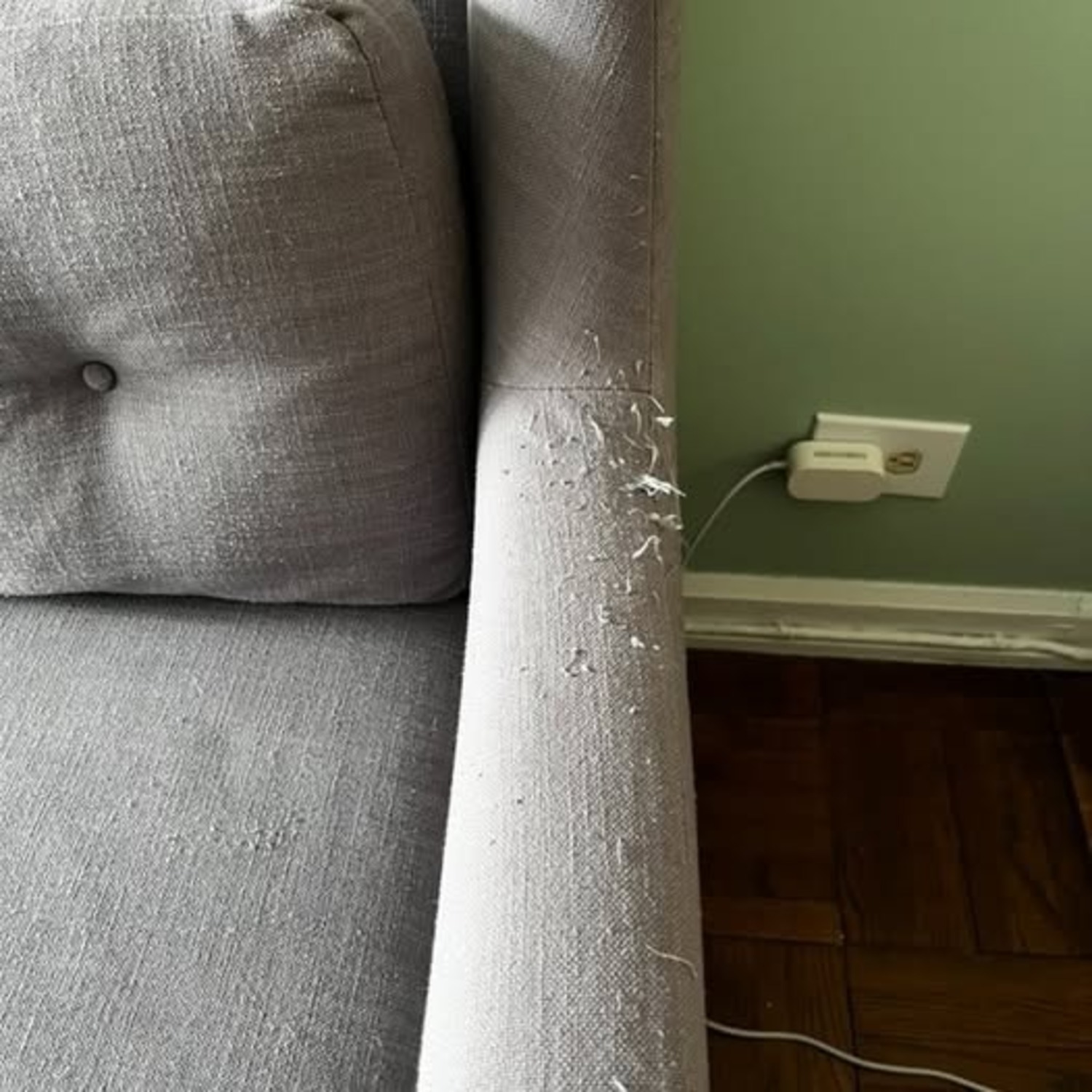 West Elm Dark Gray Fabric 2 Piece Sectional - image-2