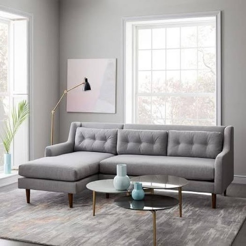 Used West Elm Dark Gray Fabric 2 Piece Sectional for sale on AptDeco