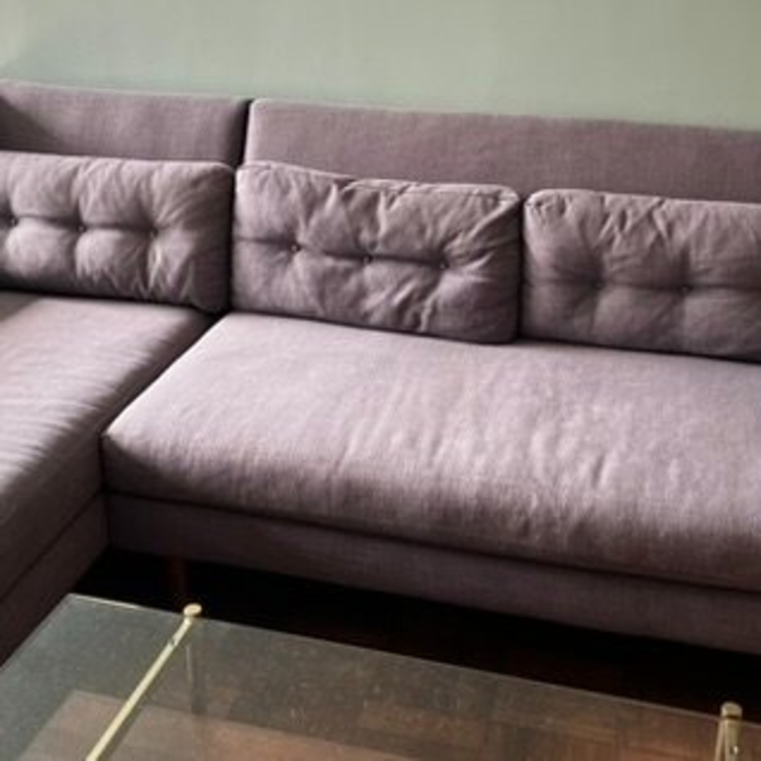 West Elm Dark Gray Fabric 2 Piece Sectional - image-4