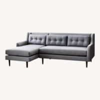 West Elm Dark Gray Fabric 2 Piece Sectional