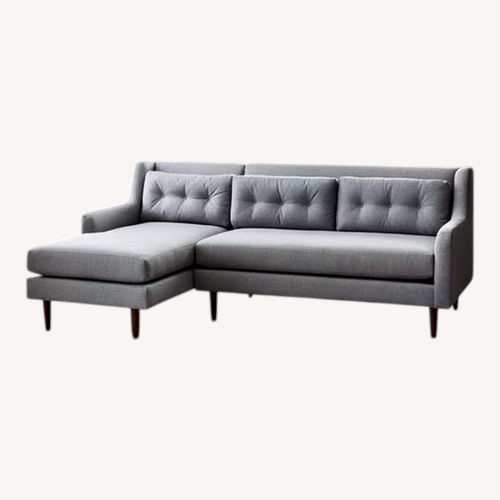 Used West Elm Dark Gray Fabric 2 Piece Sectional for sale on AptDeco