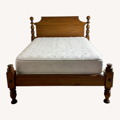 Used Vintage/Antique Finds Natural Wood King Bed for sale on AptDeco