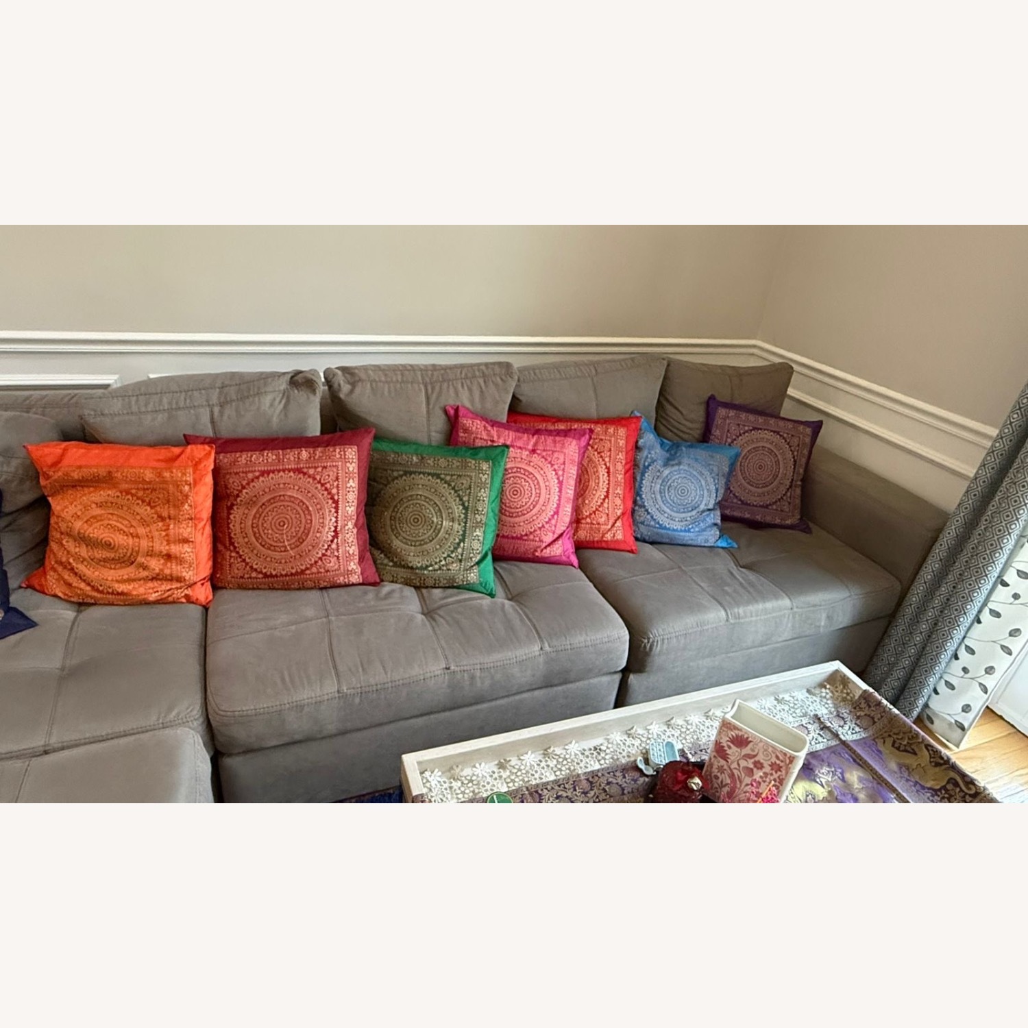 Jordan's Furniture Light Gray 3+ Seater Sofa - image-3