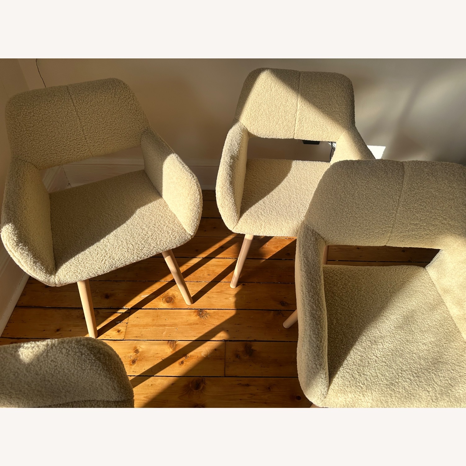 Accent Chair Natural Wool Accent Chairs - image-1