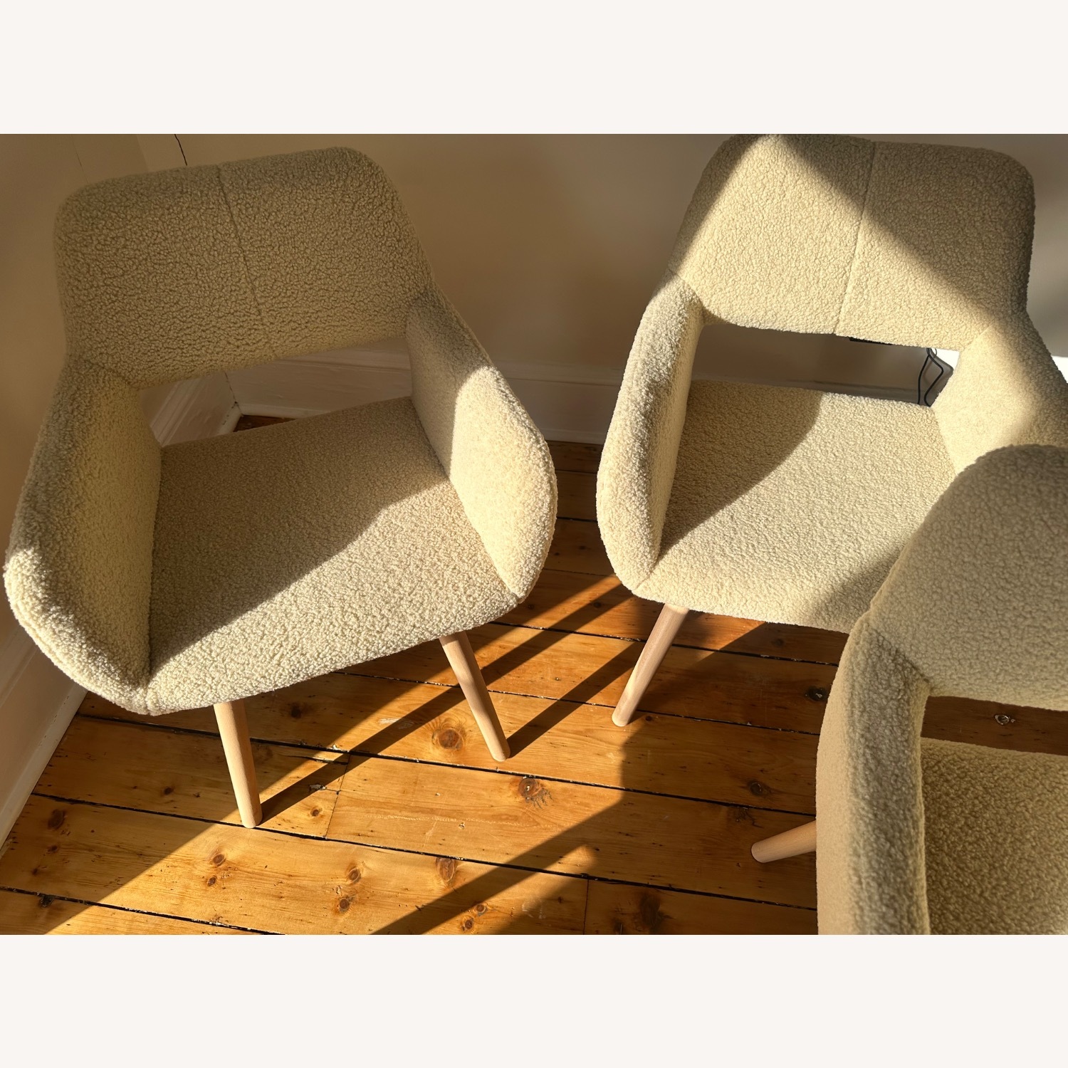 Accent Chair Natural Wool Accent Chairs - image-2