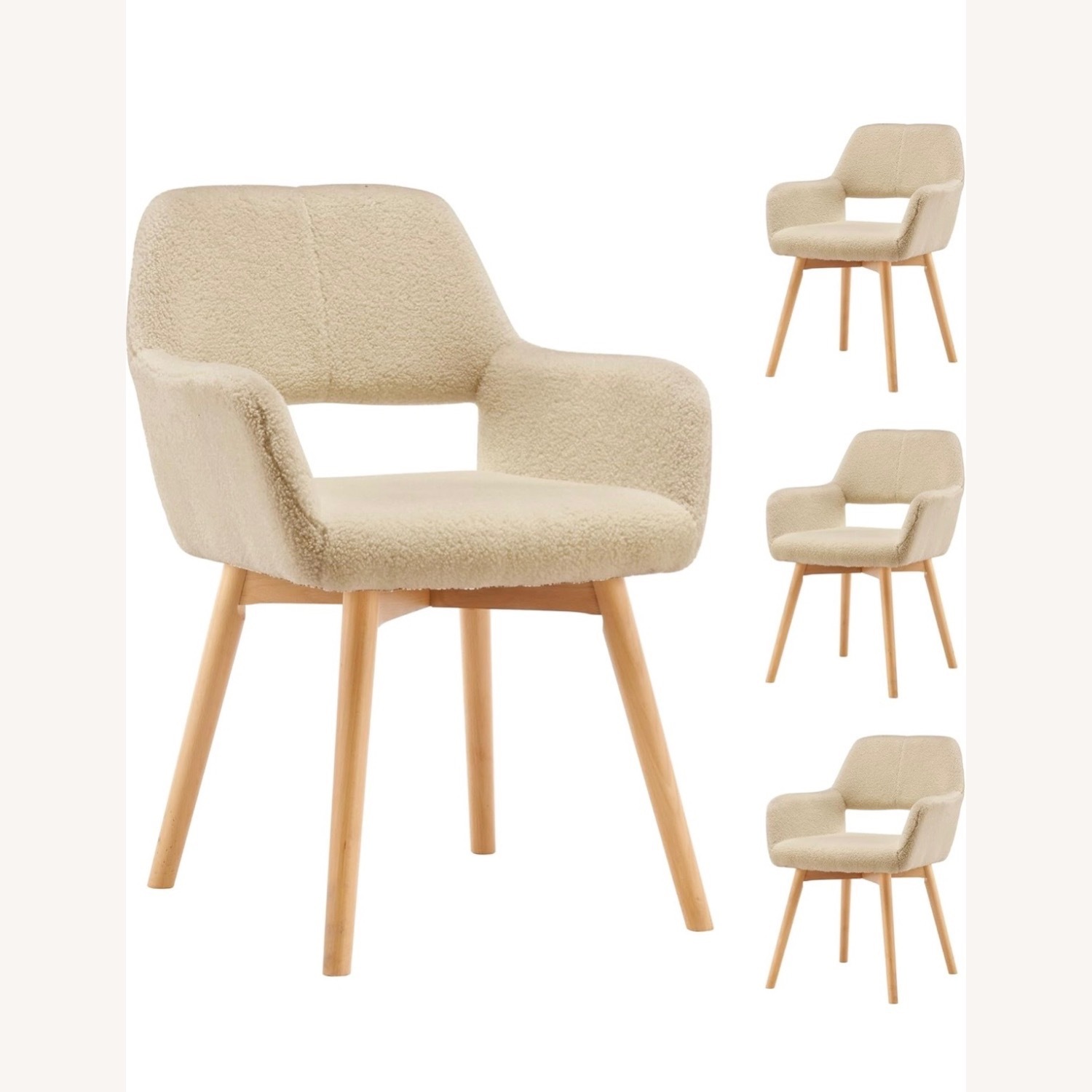 Accent Chair Natural Wool Accent Chairs - image-5