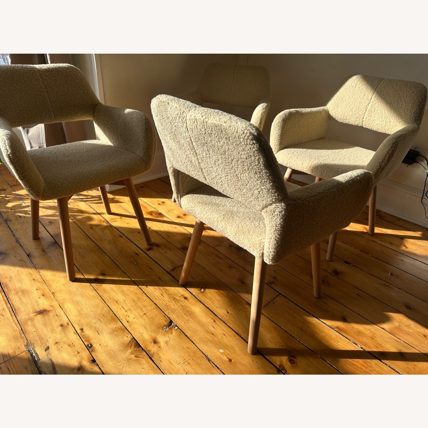 Accent Chair Natural Wool Accent Chairs - image-8