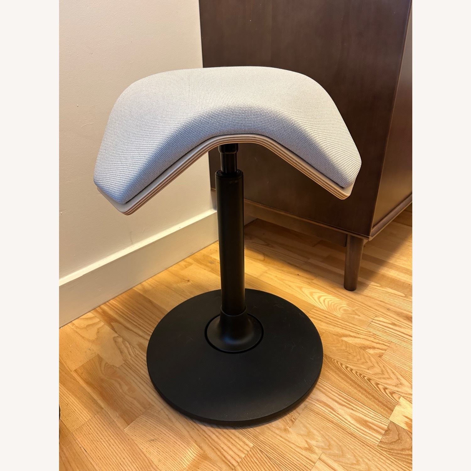 Branch Saddle Stool Light Gray Stool - image-1