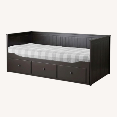 Used IKEA Hemnes Series Dark Brown Wood Daybed for sale on AptDeco