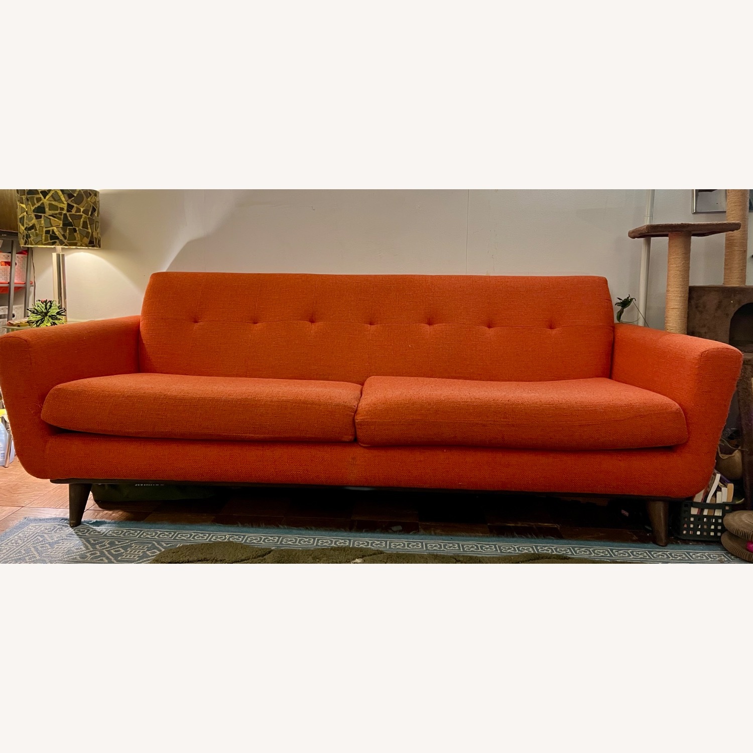 Joybird Hughes Orange Fabric 3+ Seater Sofa - image-1