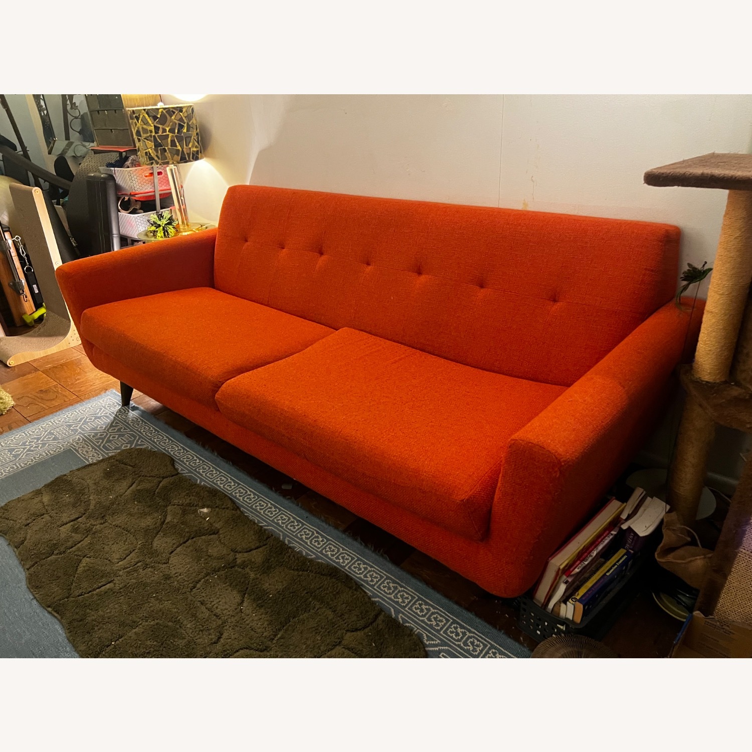Joybird Hughes Orange Fabric 3+ Seater Sofa - image-3