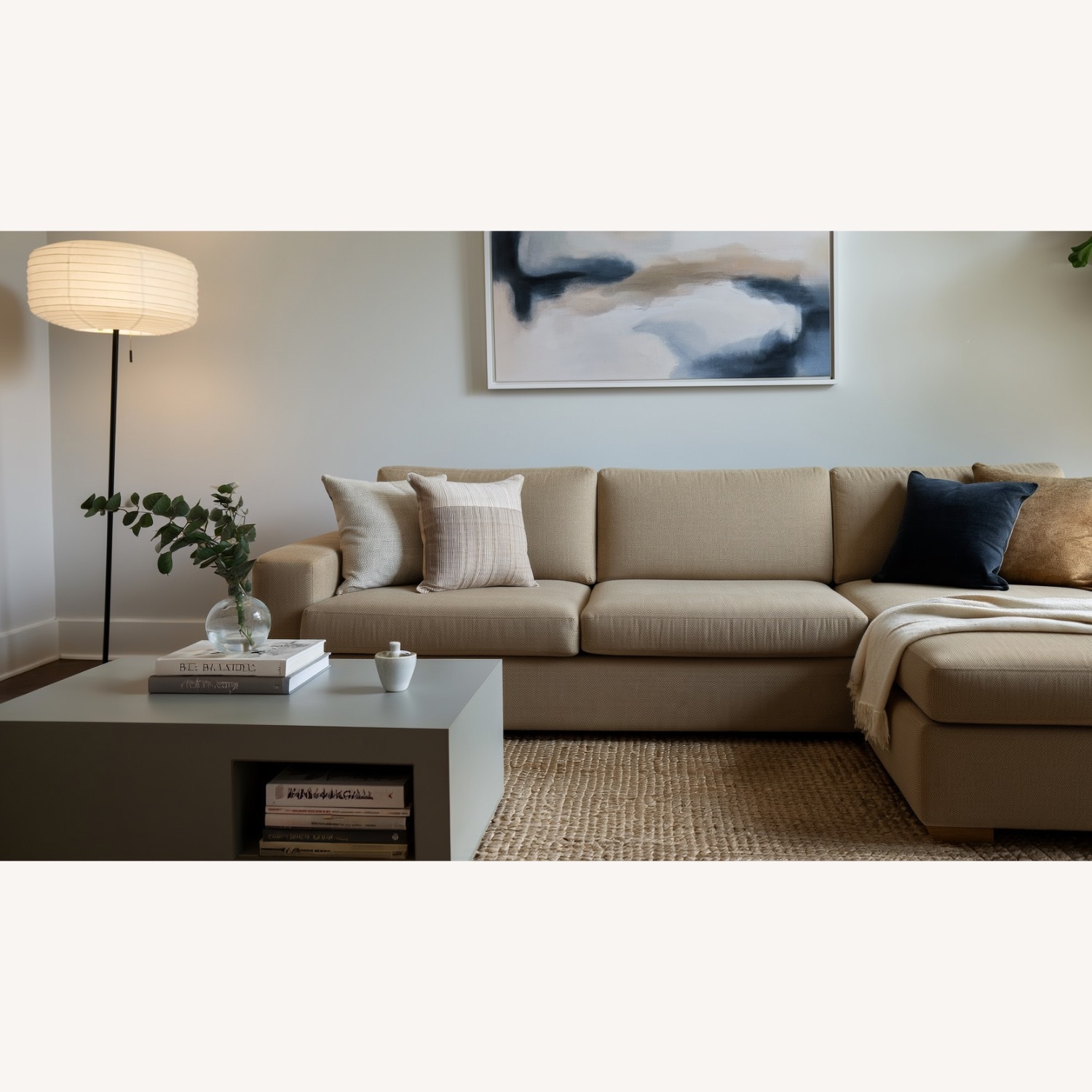 Albany Park Barton Natural Fabric 2 Piece Sectional - image-2