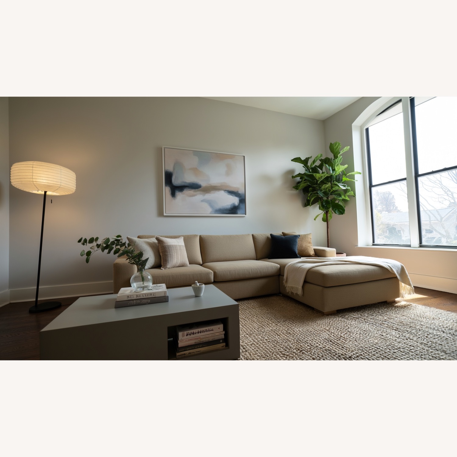 Albany Park Barton Natural Fabric 2 Piece Sectional - image-3