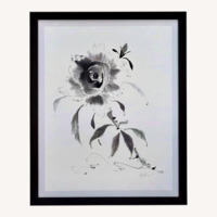 Crate & Barrel  Study in Ink - Rose Print